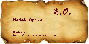 Medek Opika névjegykártya
